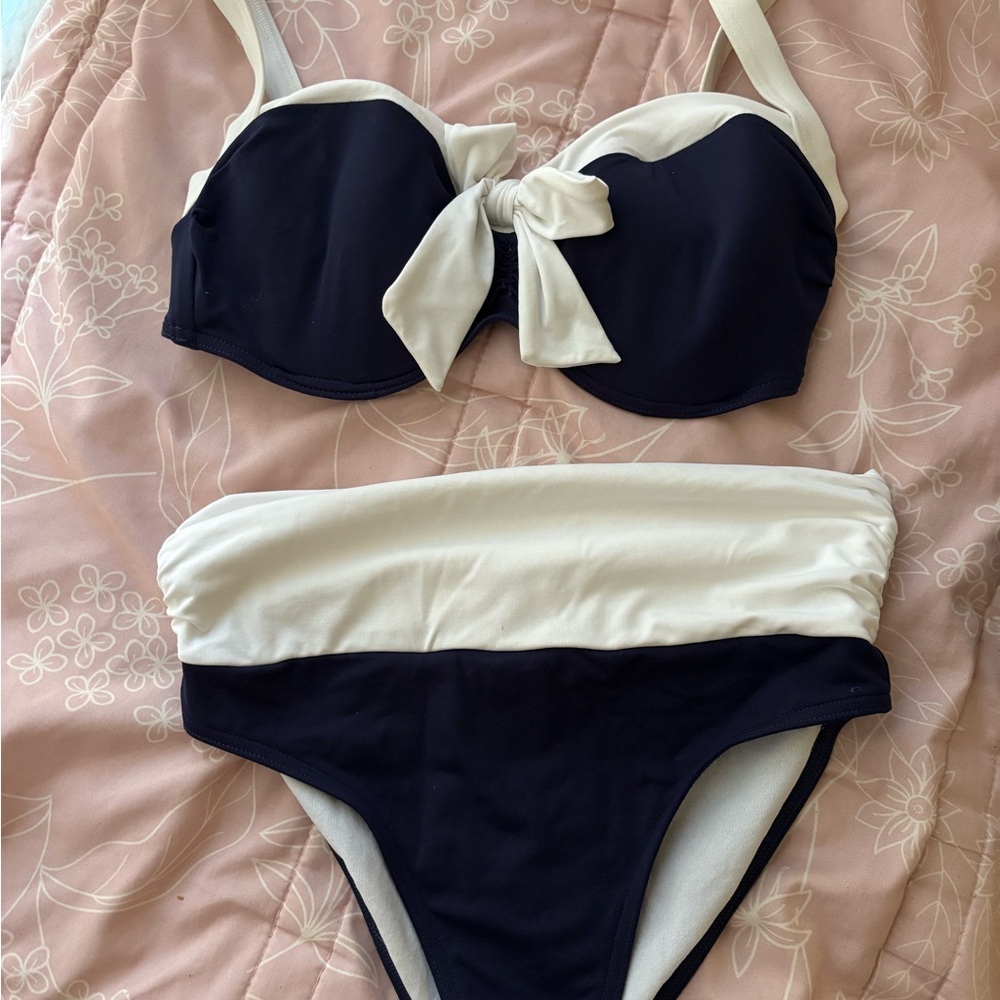 Elegant Black and White Bikini Set
